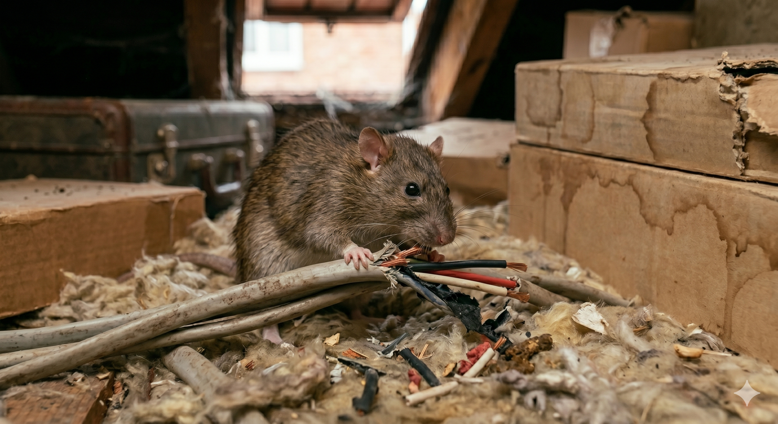 rat gnawing on wiring